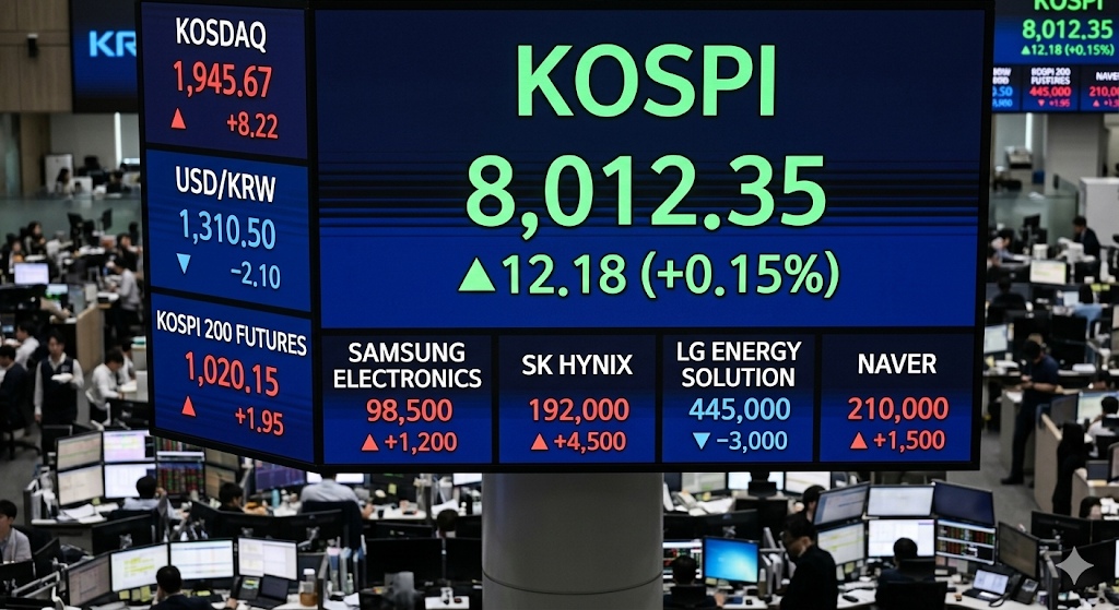KOSPI 8000 breakthrough stock market trading board