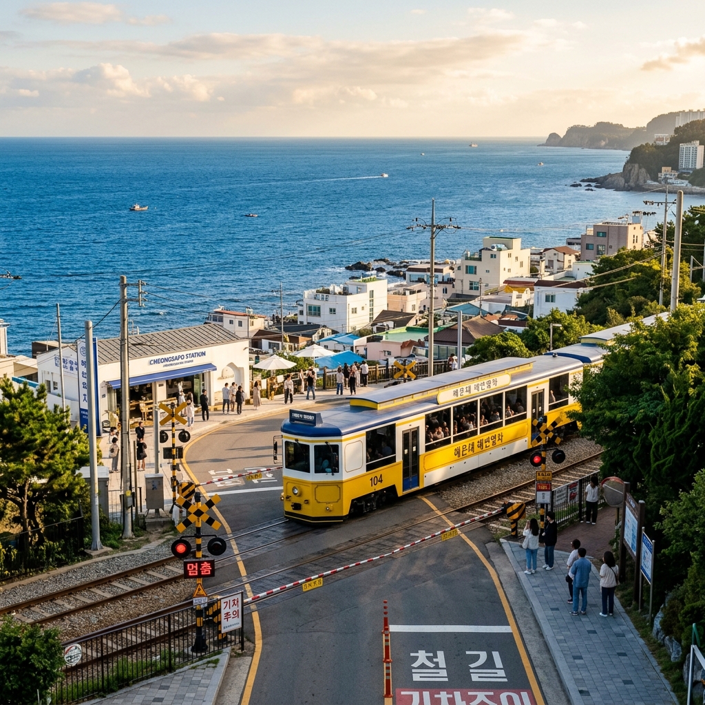 Cheongsapo Ocean Railroad Crossing Photo Spot in Busan